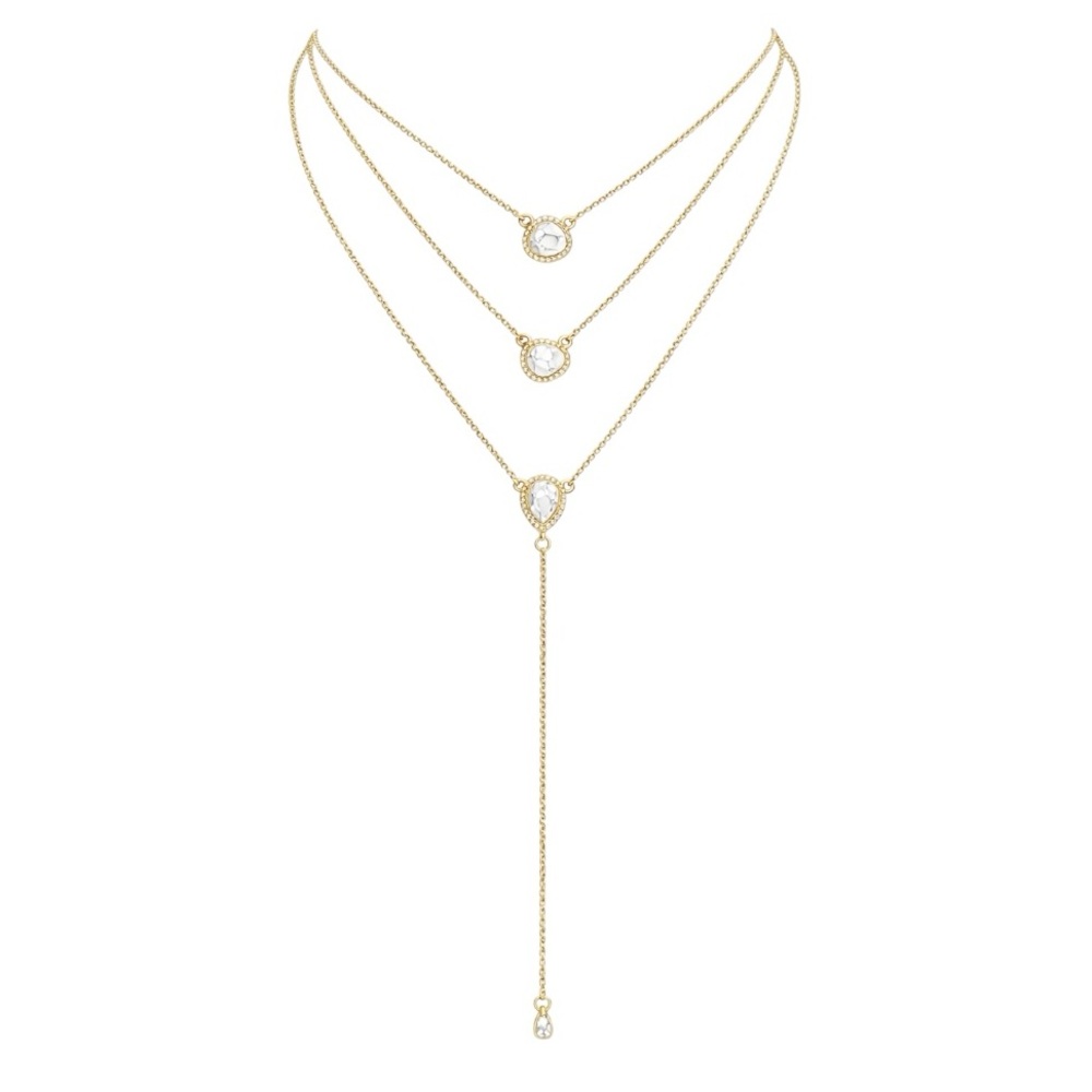 Layered Gold Natural Stone Necklace - Picture 1 of 6